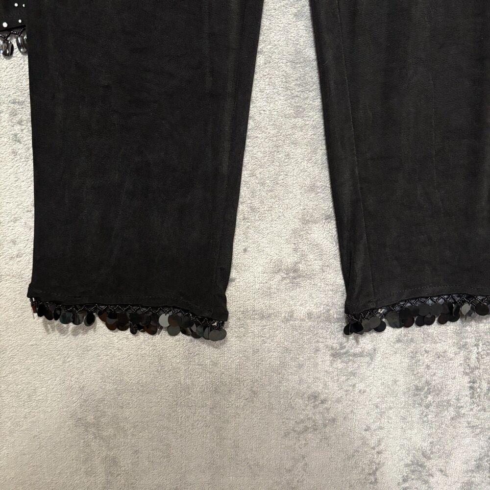 Vintage Ronni Nicole 2pc Knit Shell & Crop Pants Sz 8P Black Polka Dot - Picture 3 of 11